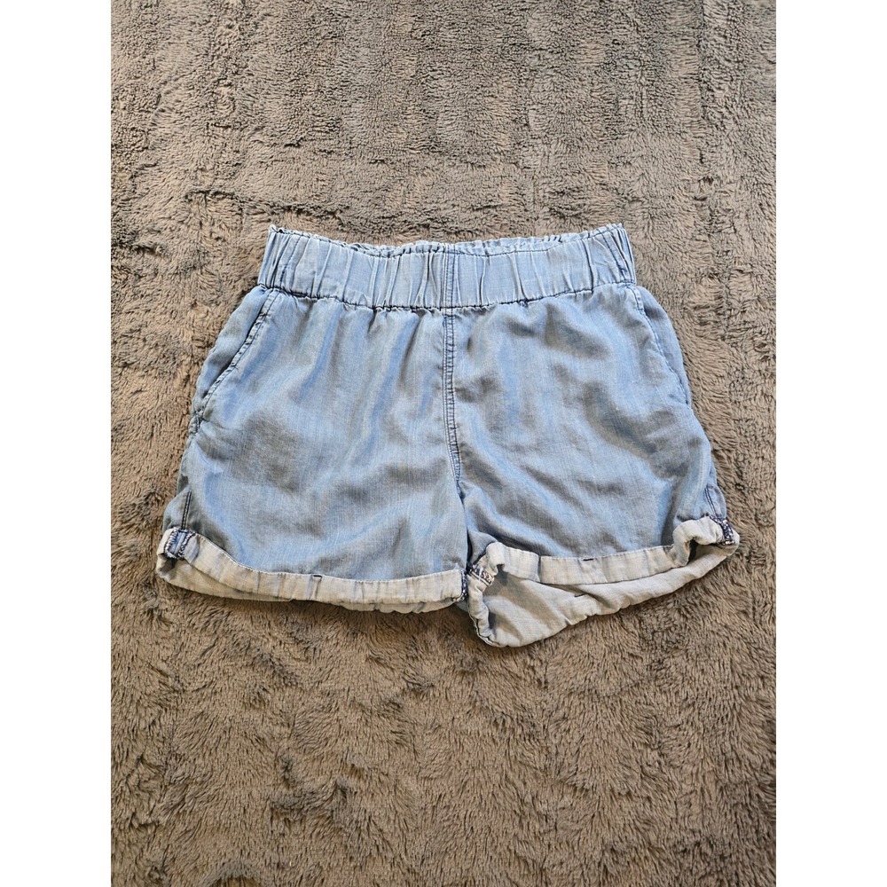 Altard State Womens Light Wash Lyocell Chambray Elastic Waist ShortsS DJ31373T81